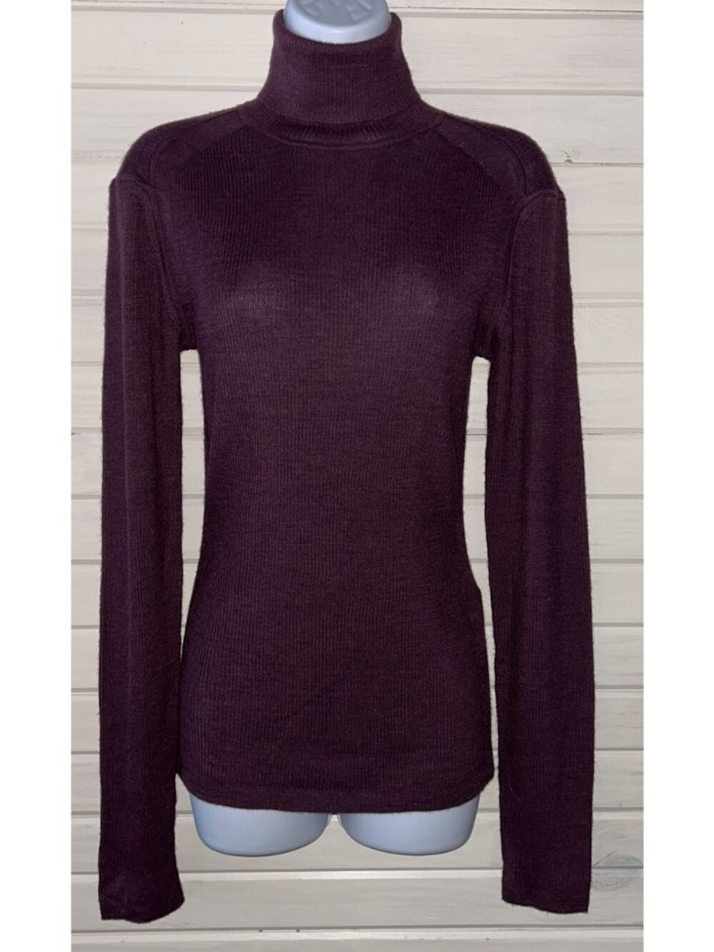 Kate Spade Saturday Sz MEDIUM Wool Alpaca Burgundy Plum Turtleneck Sweater EUC